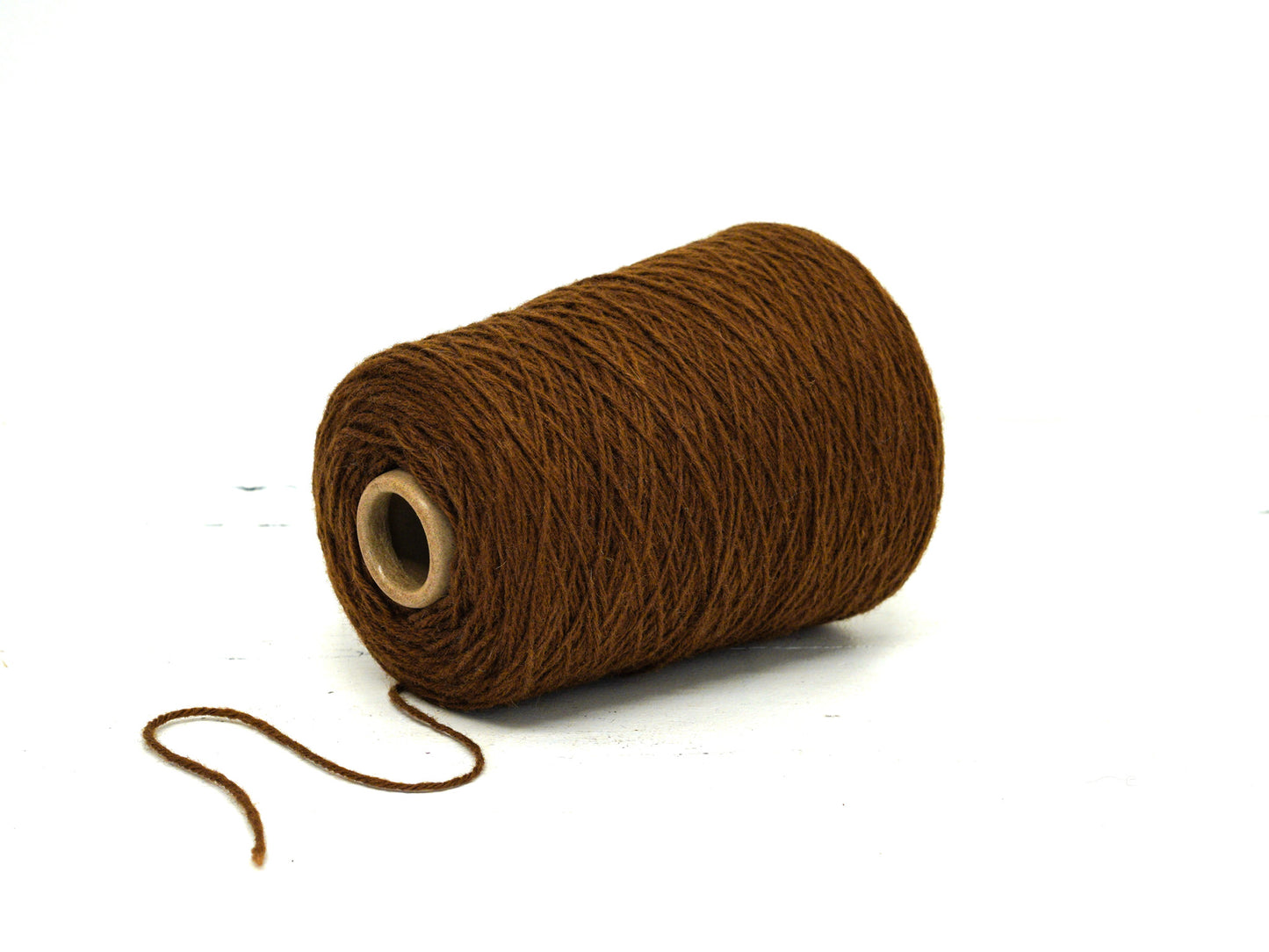 Caramel brown wool yarn in cone - 294