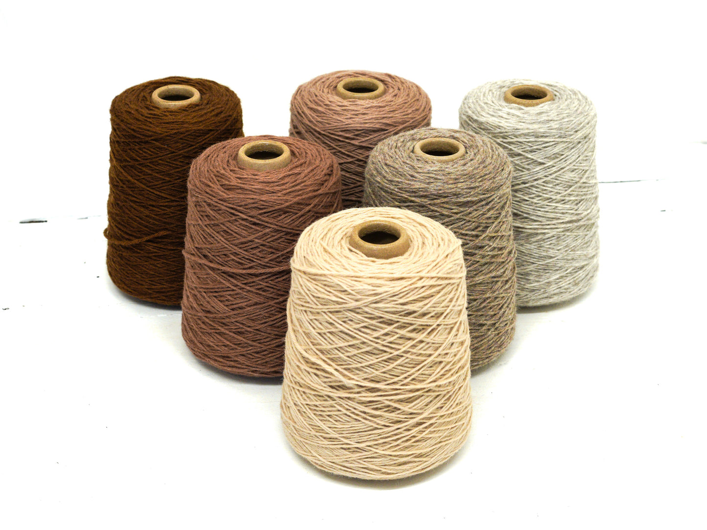 Grey-brown color wool yarn in cone - 266
