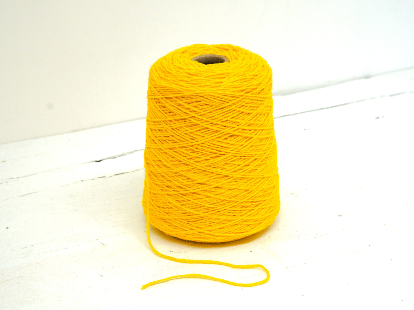 Yellow tufting wool yarn in cone - 710
