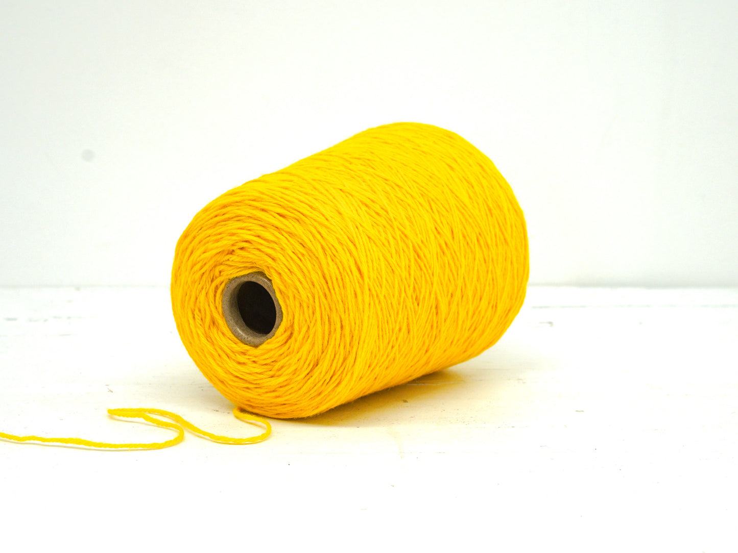 Yellow tufting wool yarn in cone - 710