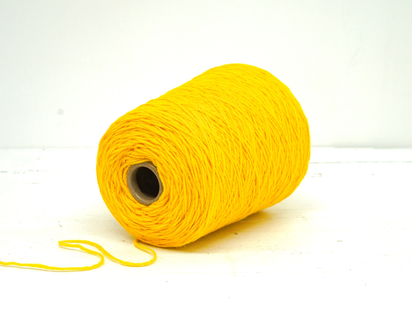 Yellow tufting wool yarn in cone - 710