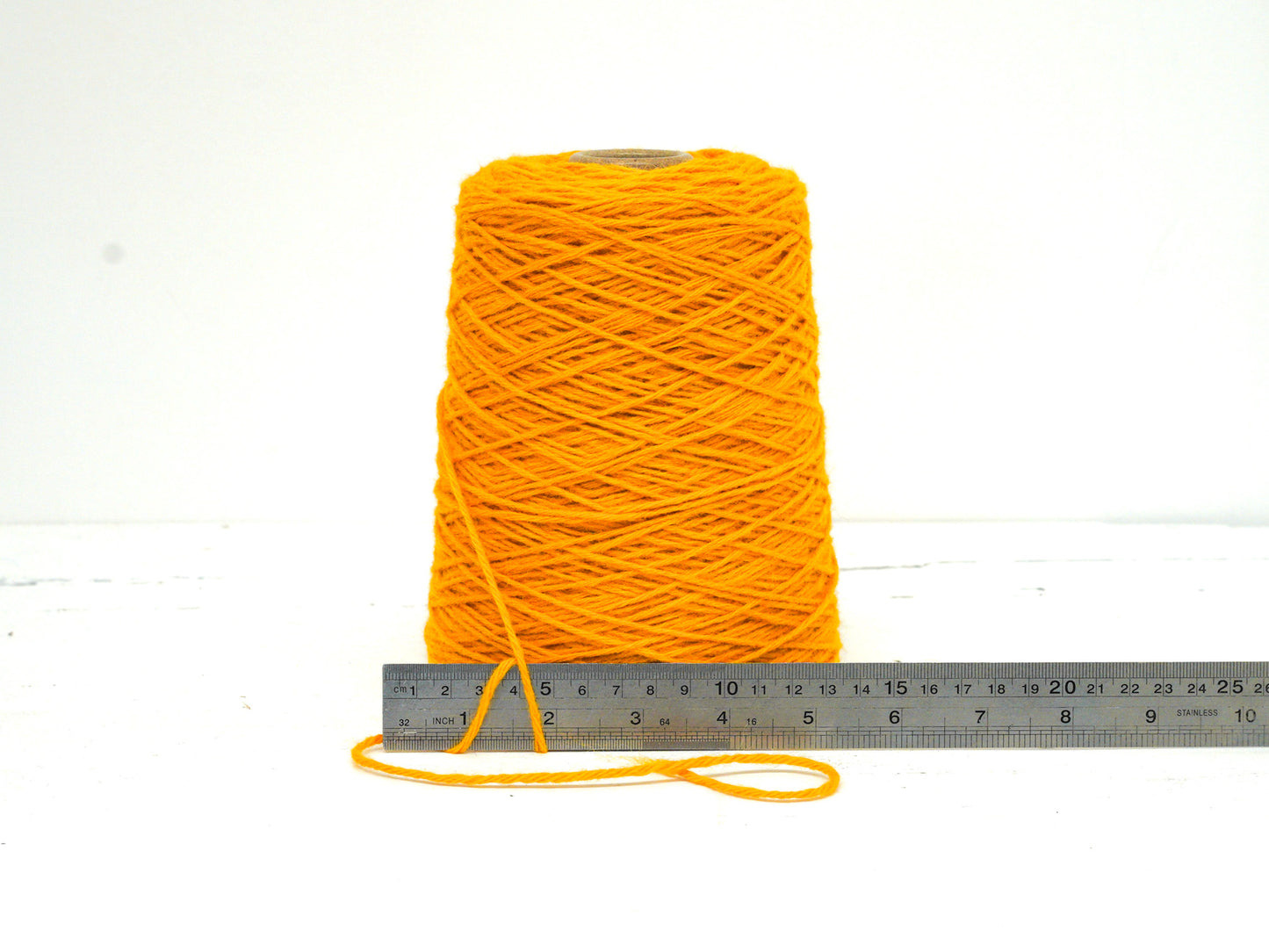 Saffron yellow carpet wool in cone - 730