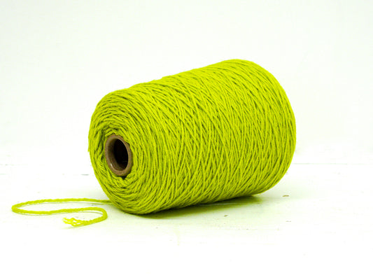 Neon green wool yarn in cone - 340