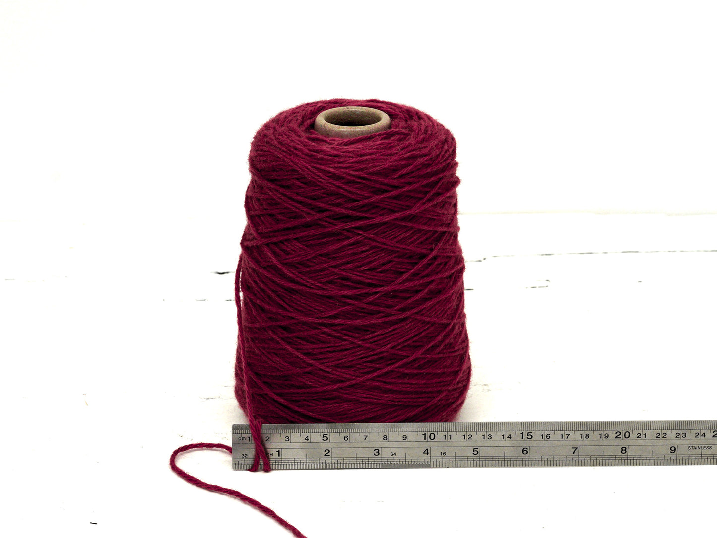 Red wine wool yarn in cone - 565