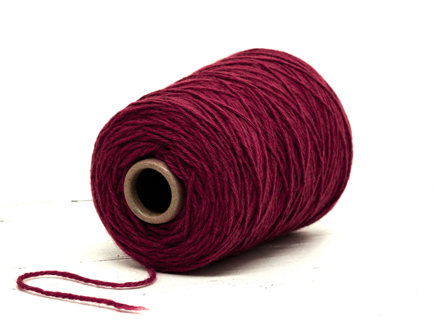 Red wine wool yarn in cone - 565