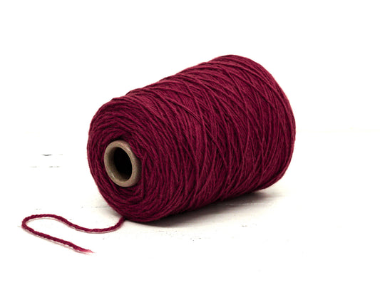 Red wine wool yarn in cone - 565