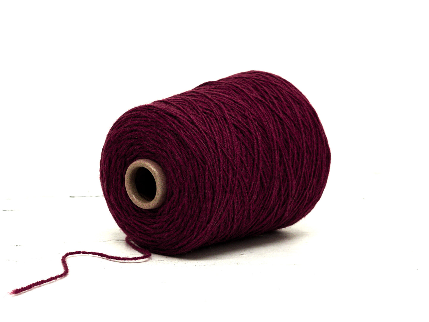 Burgundy red wool yarn in cone - 575