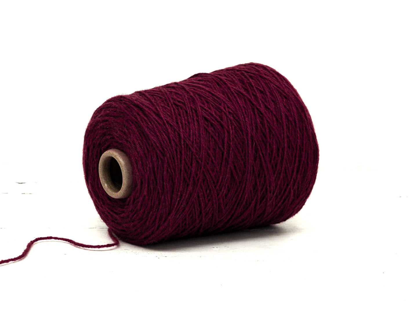 Burgundy red wool yarn in cone - 575