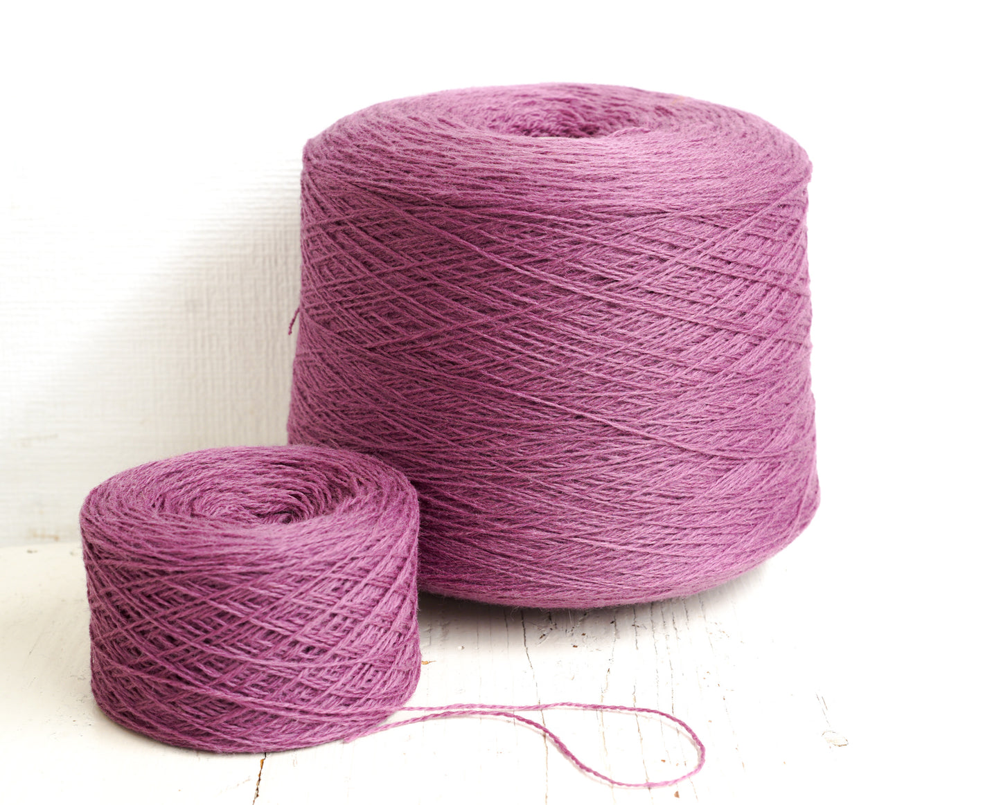 Dark dusty rose wool yarn in cone - 253 color