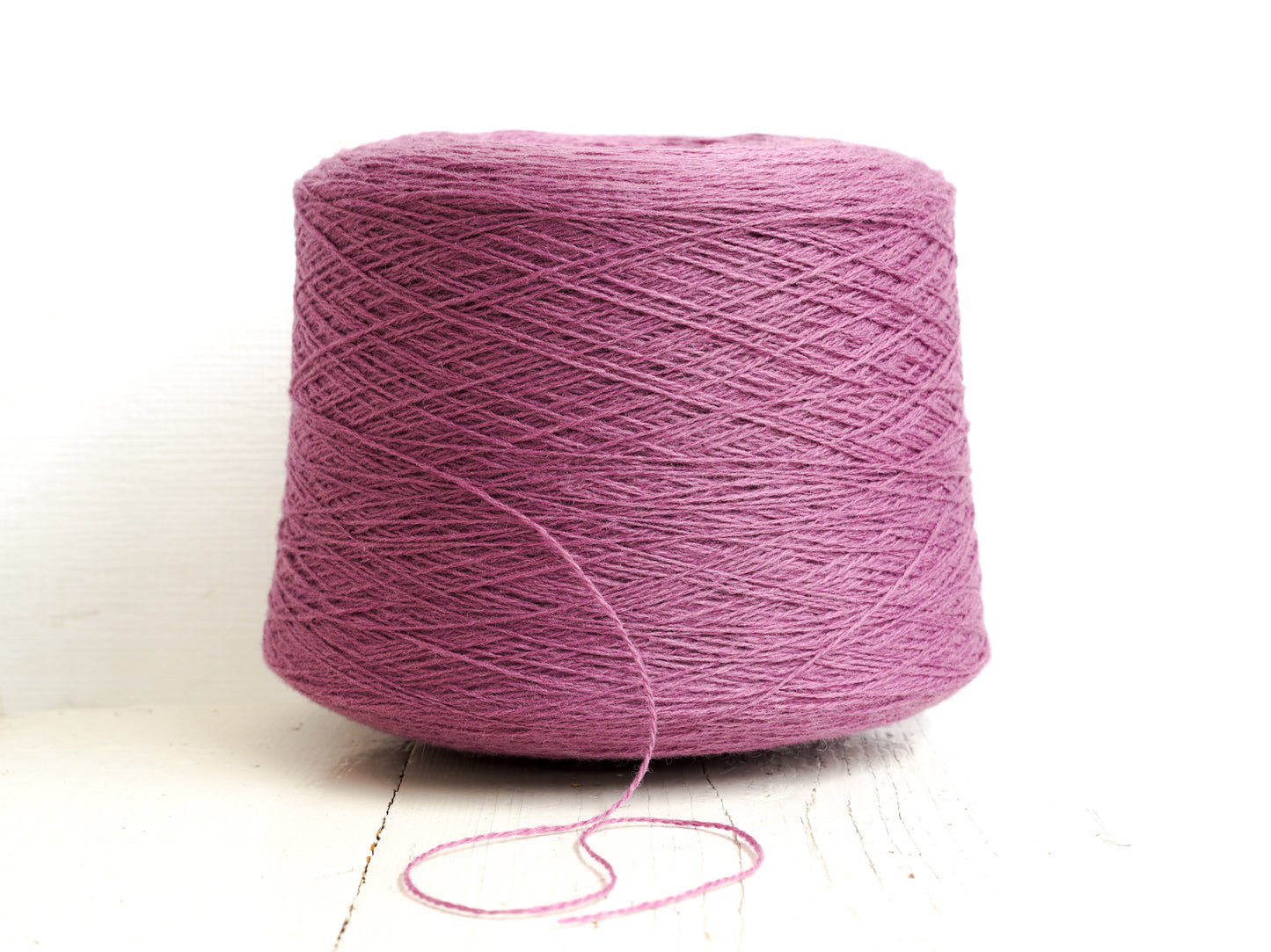 Dark dusty rose wool yarn in cone - 253 color