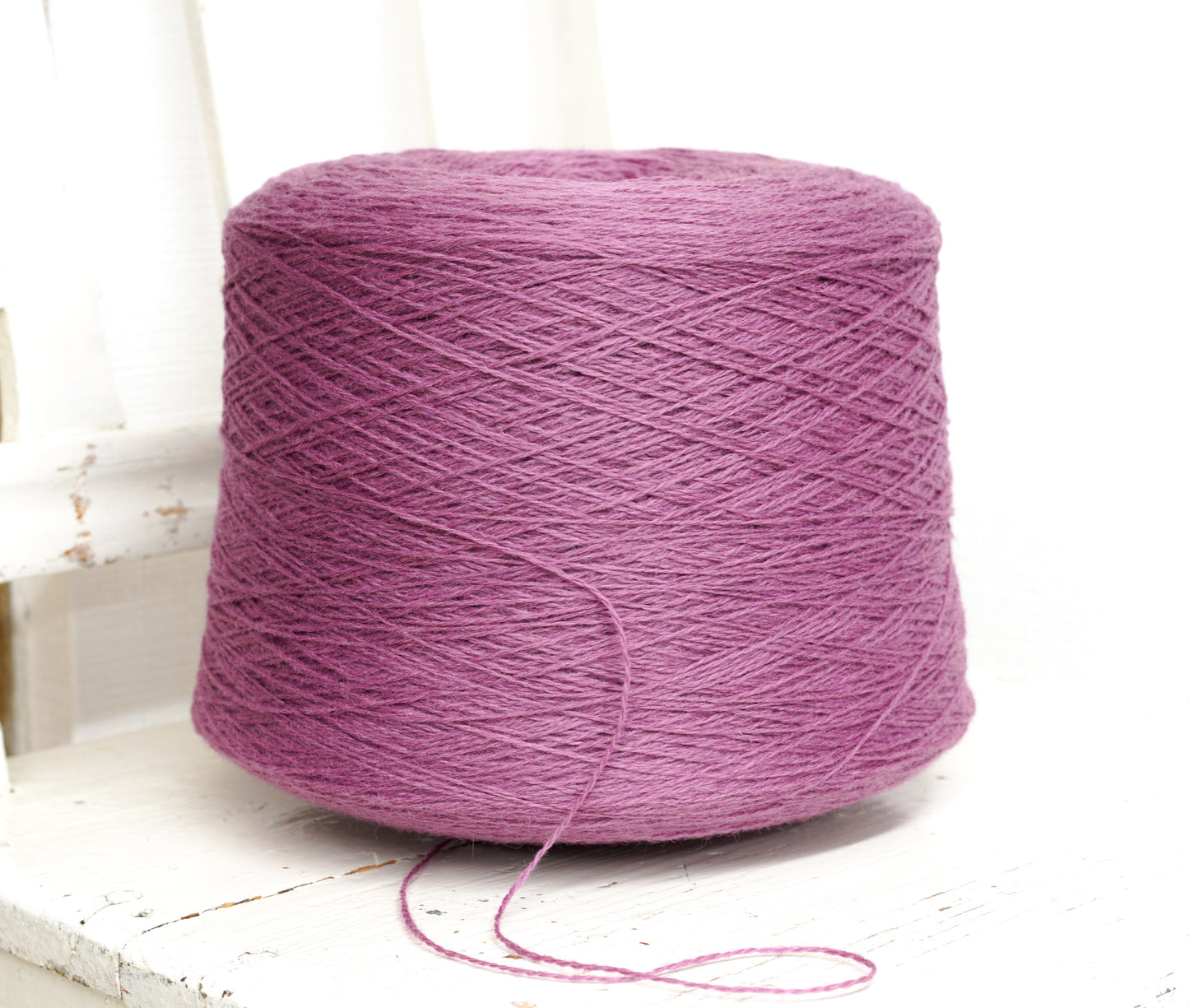 Dark dusty rose wool yarn in cone - 253 color