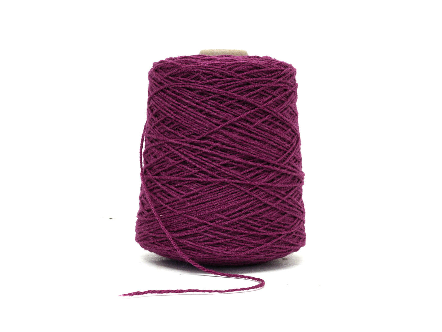 Beetroot purple wool yarn in cone - 46