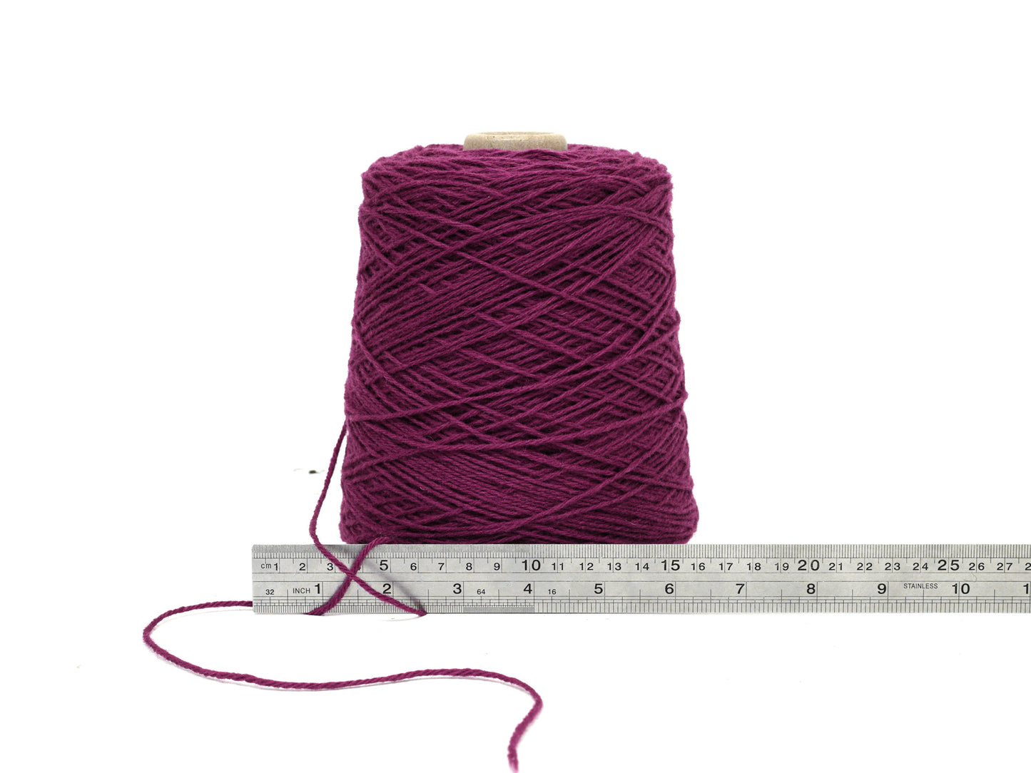 Beetroot purple wool yarn in cone - 46