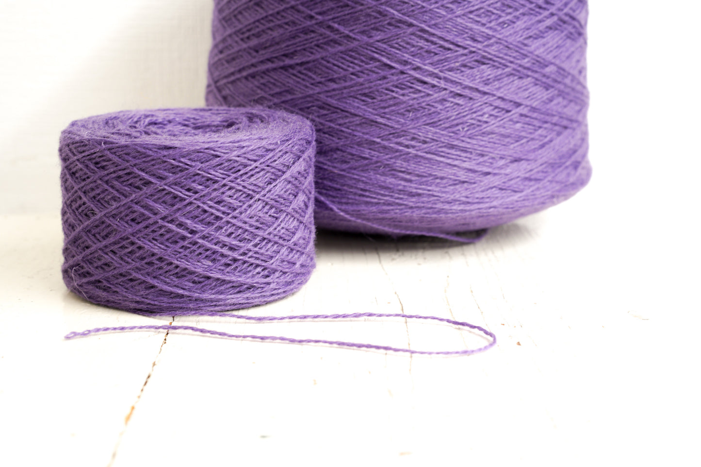 Light purple color wool yarn cone - 255 color