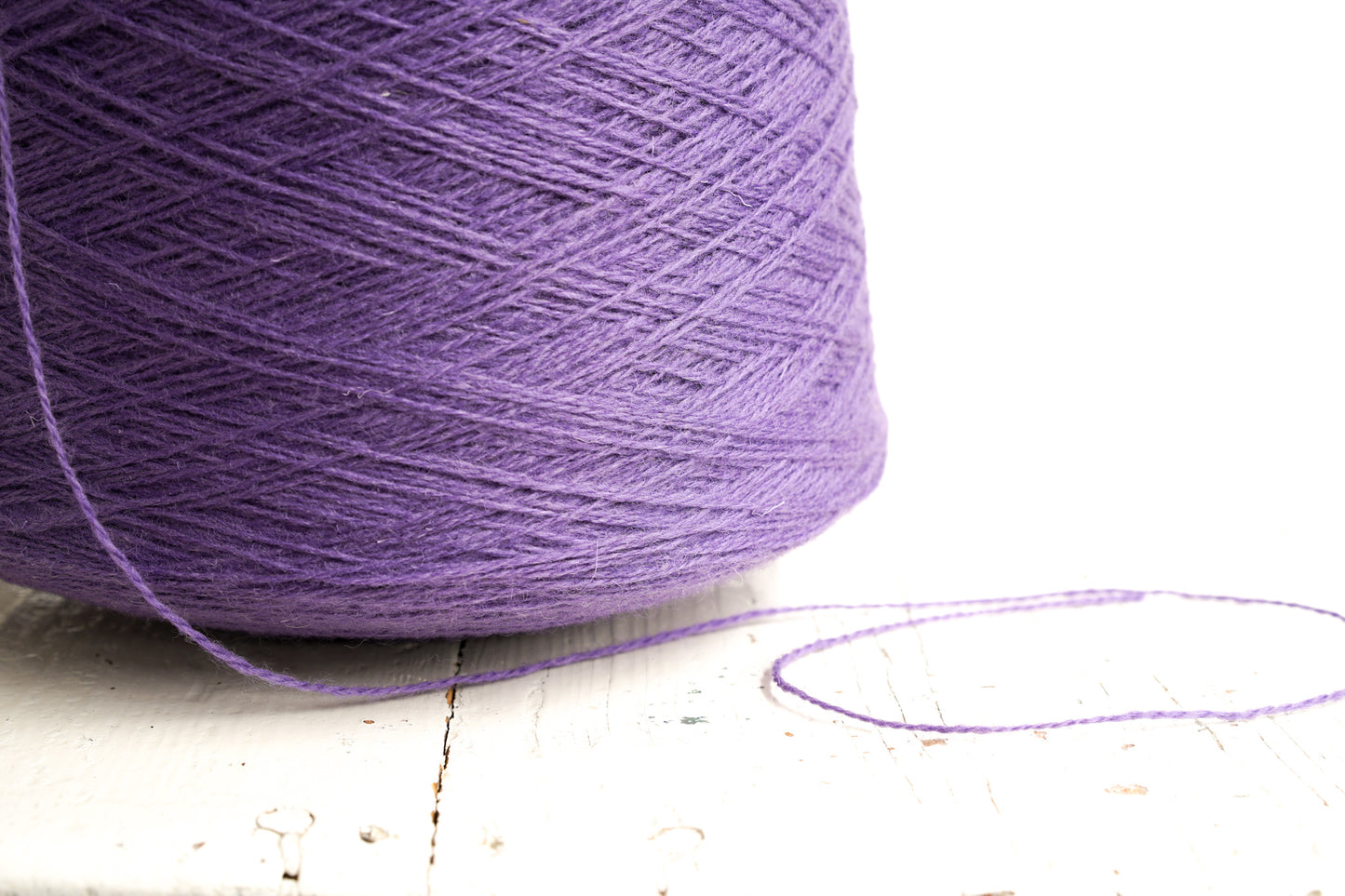 Light purple color wool yarn cone - 255 color
