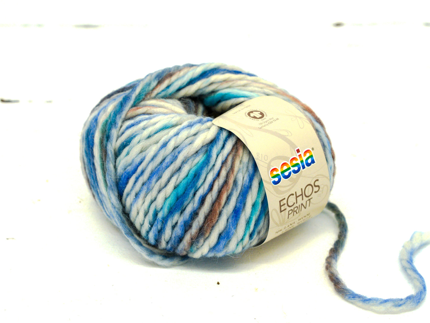 Blue Hand-Dyed style Wool Alpaca Yarn - Bulky Knit 50g/50m - SESIA