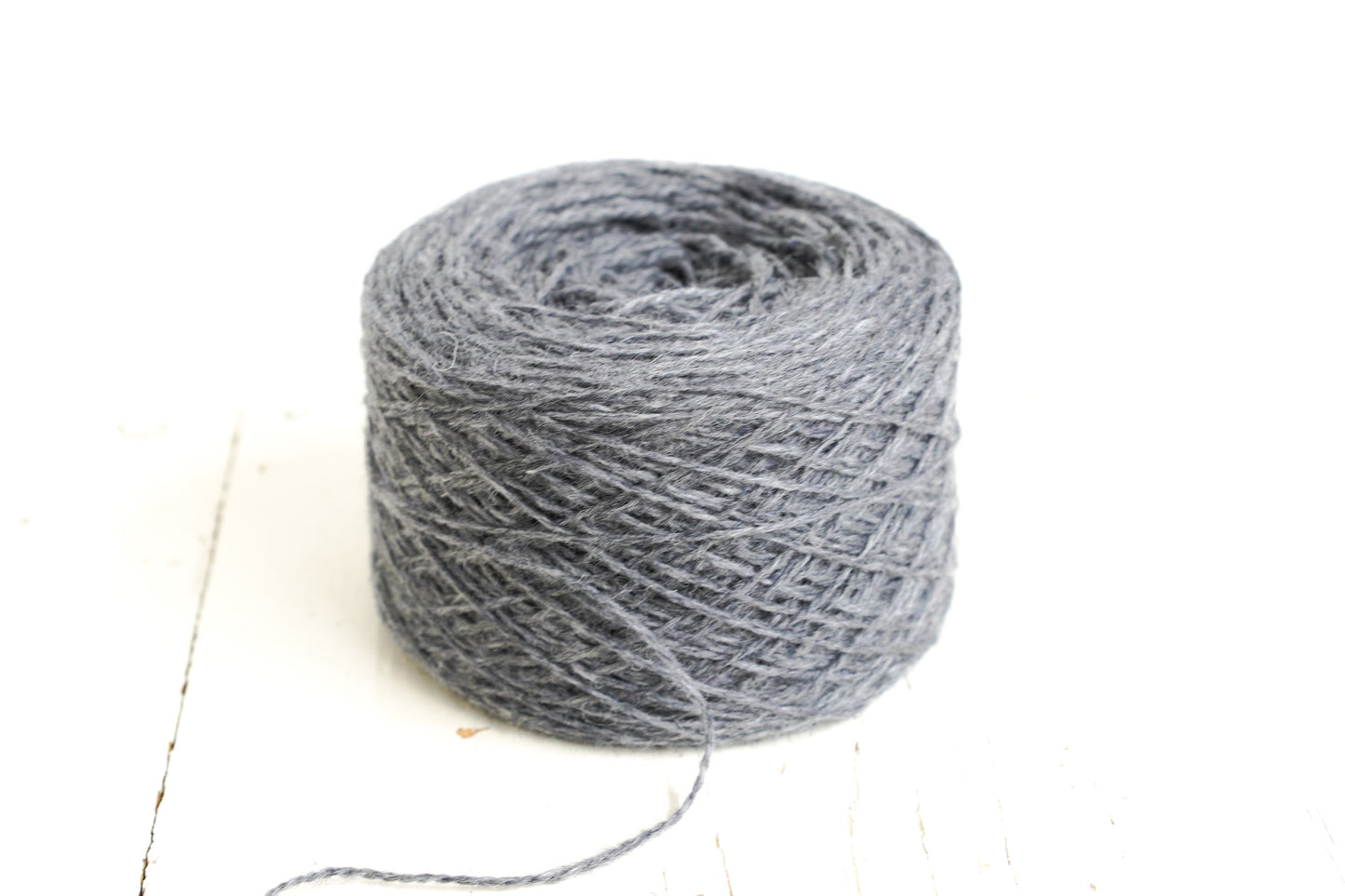 Mid Grey natural wool yarn in cone - 203