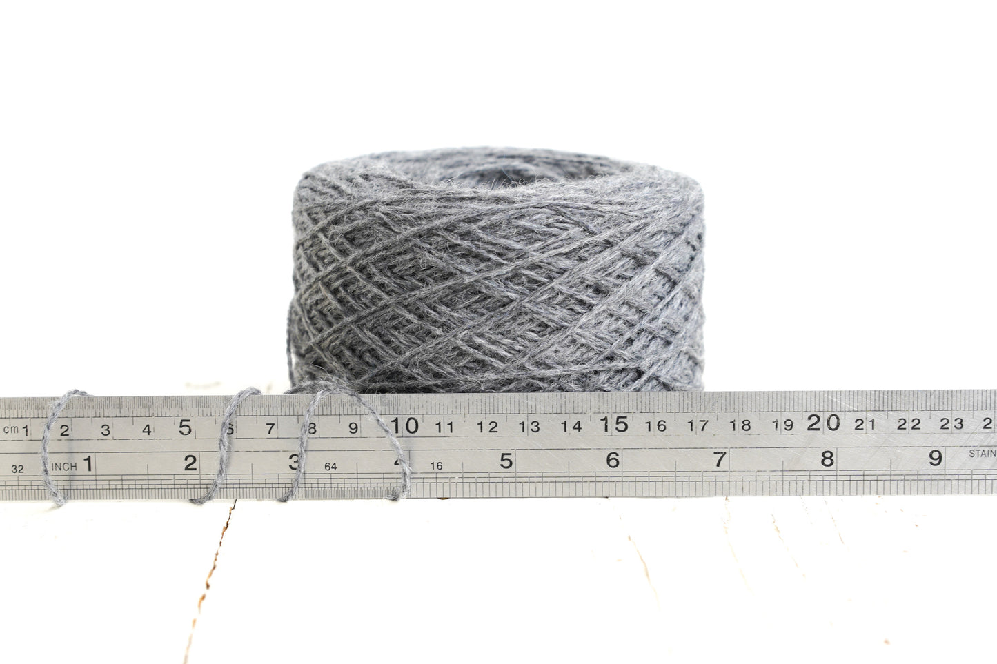 Mid Grey natural wool yarn in cone - 203