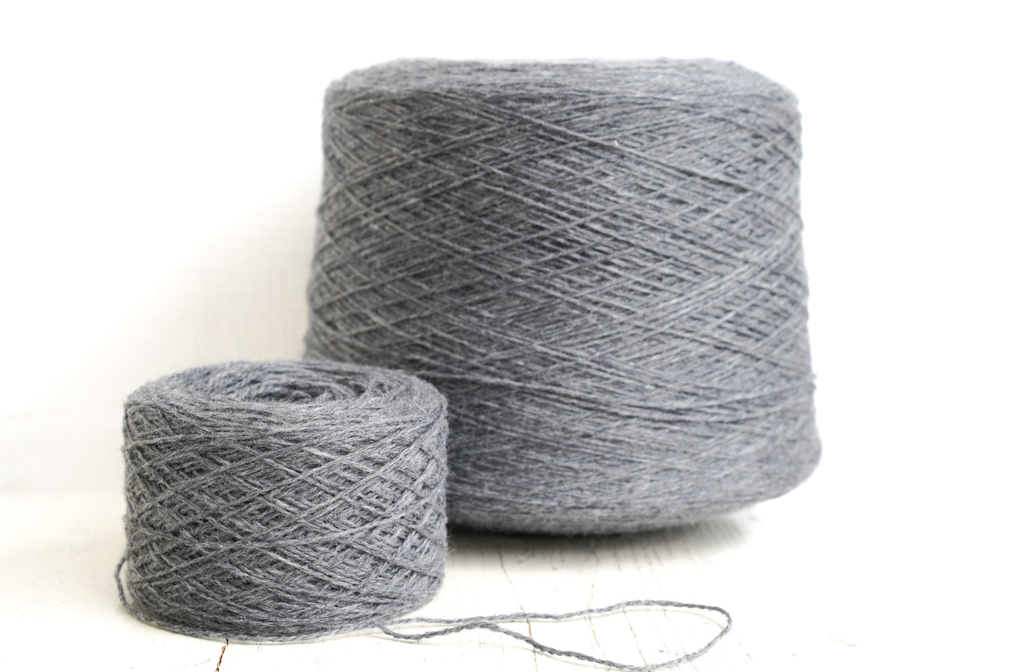Mid Grey natural wool yarn in cone - 203