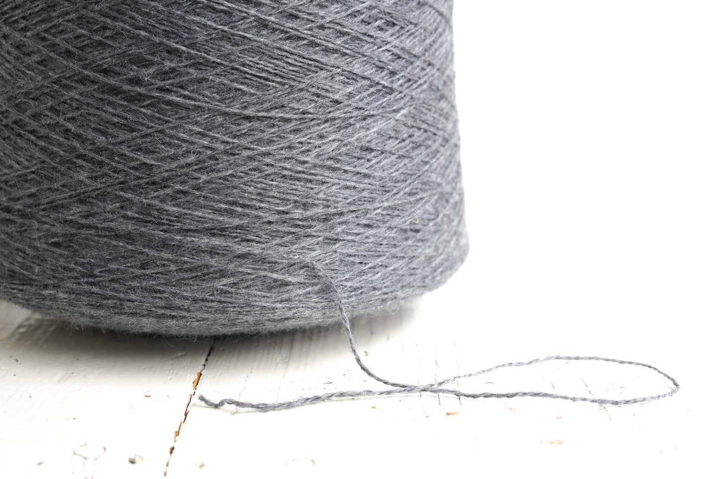 Mid Grey natural wool yarn in cone - 203