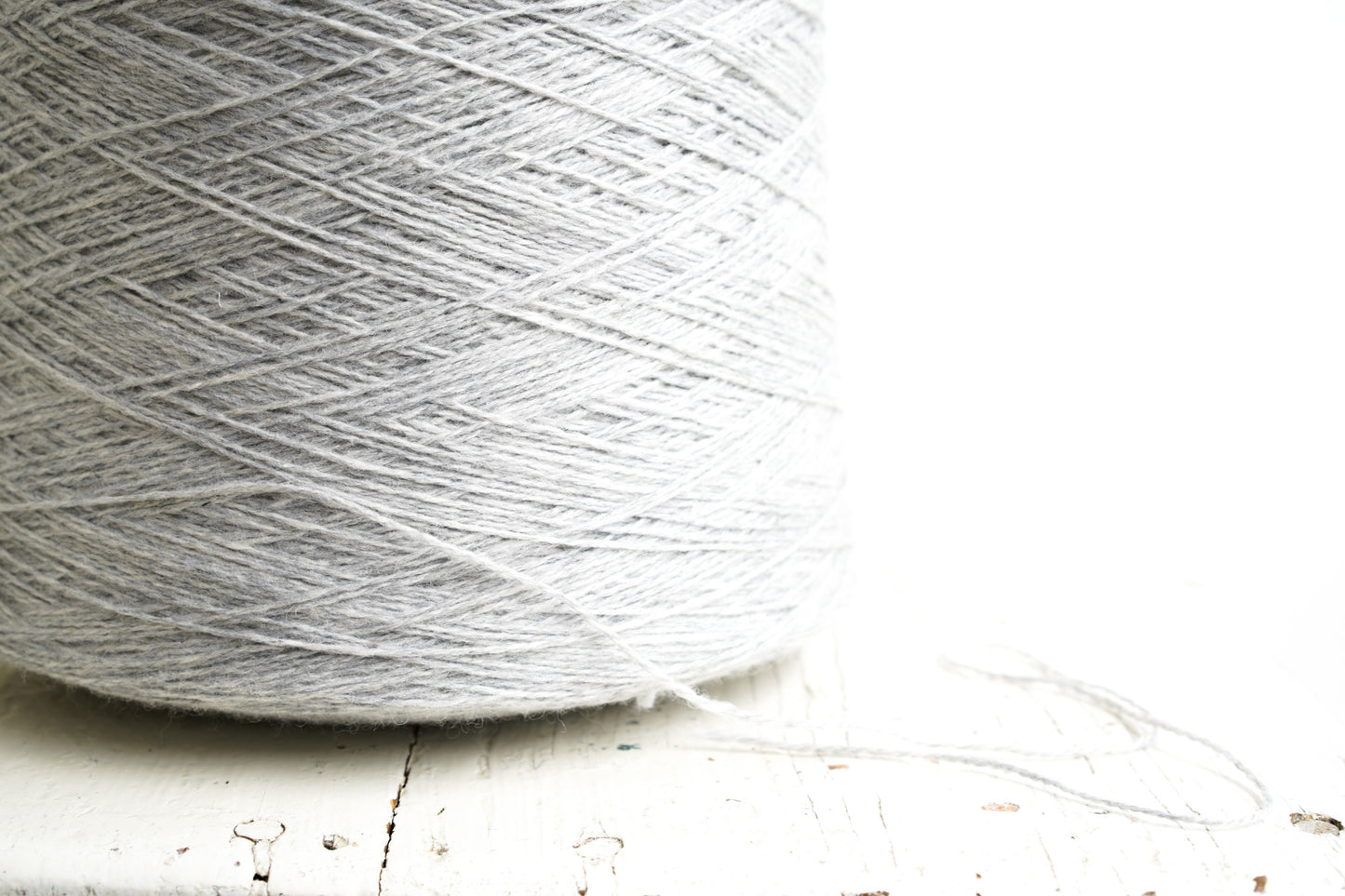Mid Grey natural wool yarn in cone - 203