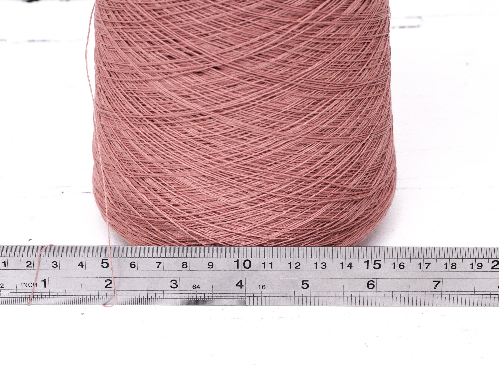 Meat red Linen Yarn: Baltic Flax, Lace Knitting, Crochet (100g/1000m in Cone)