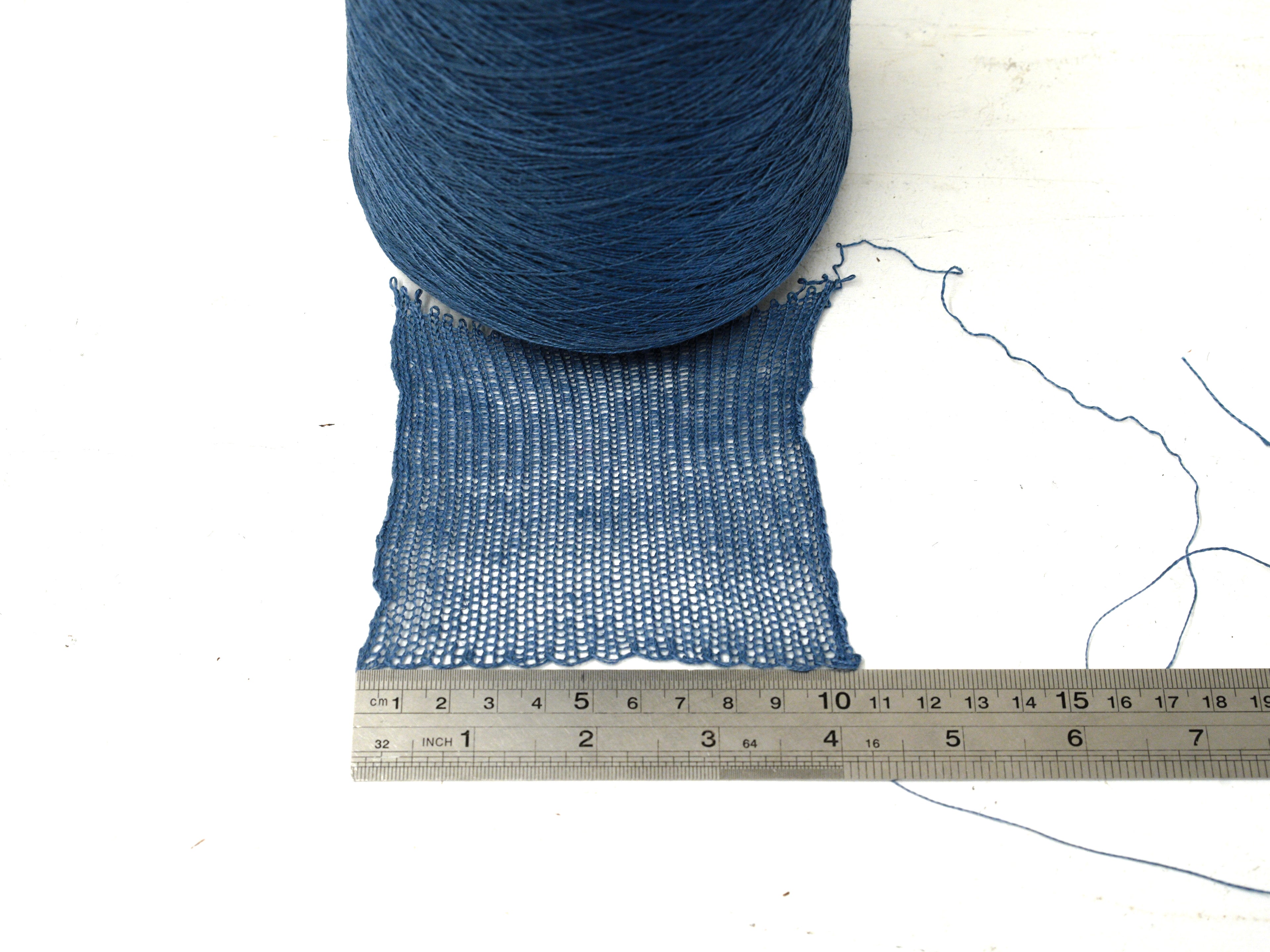 Storm blue Linen Yarn: Baltic Flax, Lace Knitting, Crochet (100g/1000m in Cone)