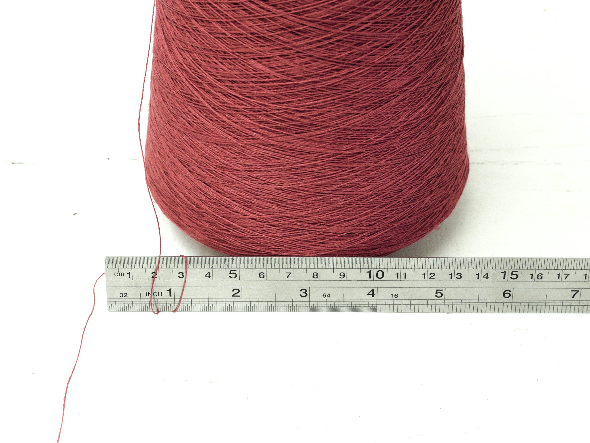 Muted red Linen Yarn: Baltic Flax, Lace Knitting, Crochet (100g/1000m in Cone)