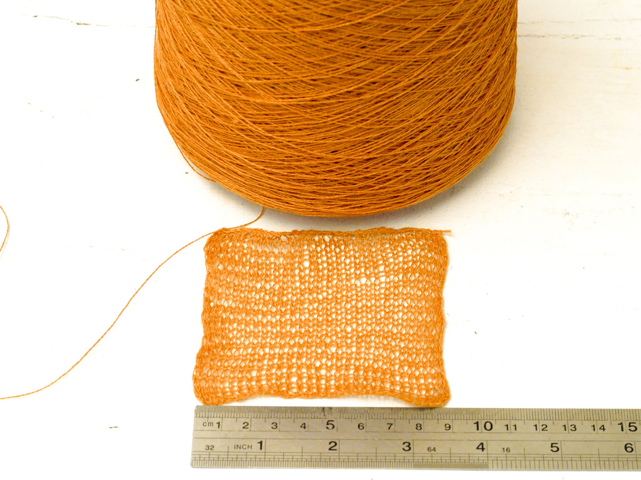 Carrot Linen Yarn: Baltic Flax, Lace Knitting, Crochet (100g/1000m in Cone)