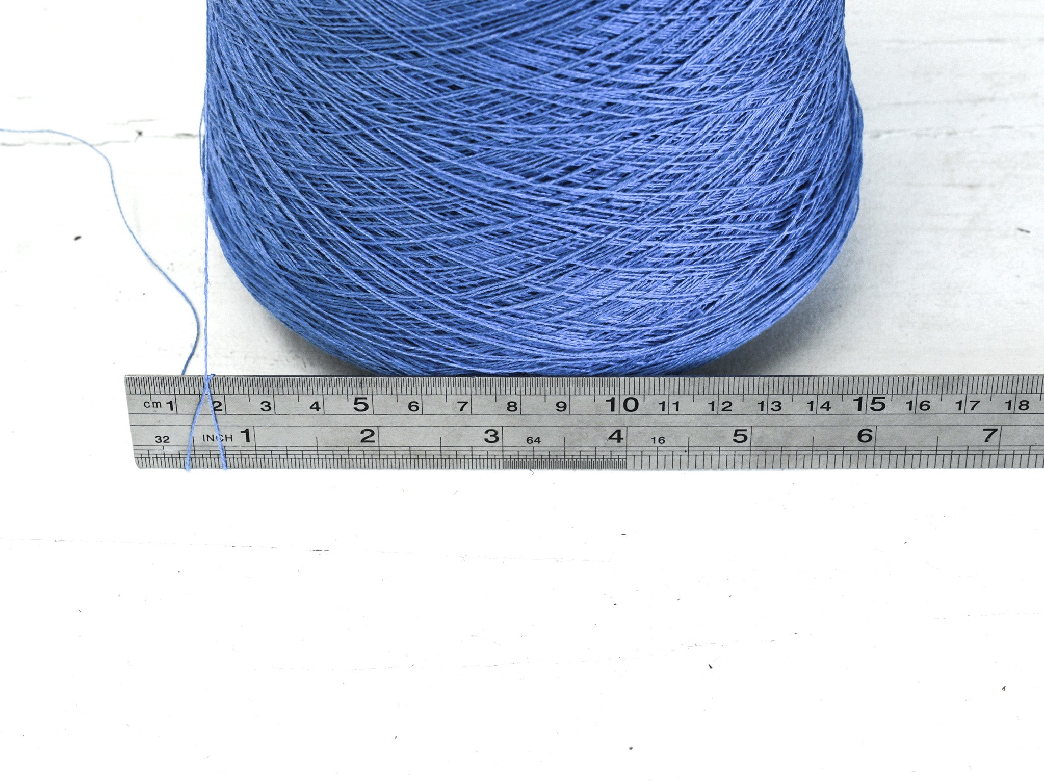 Steel blue Linen Yarn: Baltic Flax, Lace Knitting, Crochet (100g/1000m in Cone)