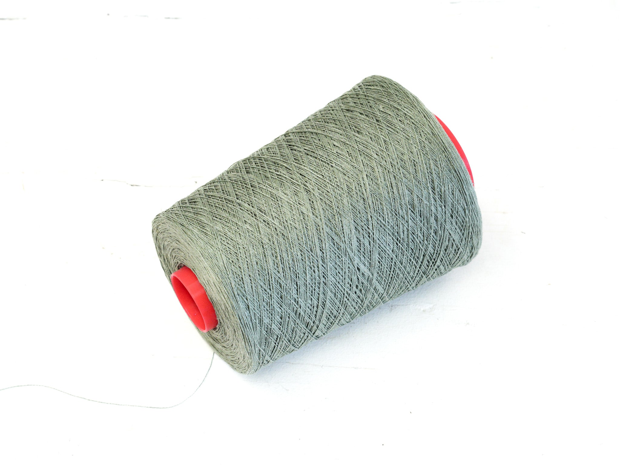 Olive Green Linen Yarn: Baltic Flax, Lace Knitting, Crochet (100g/1000m in Cone)