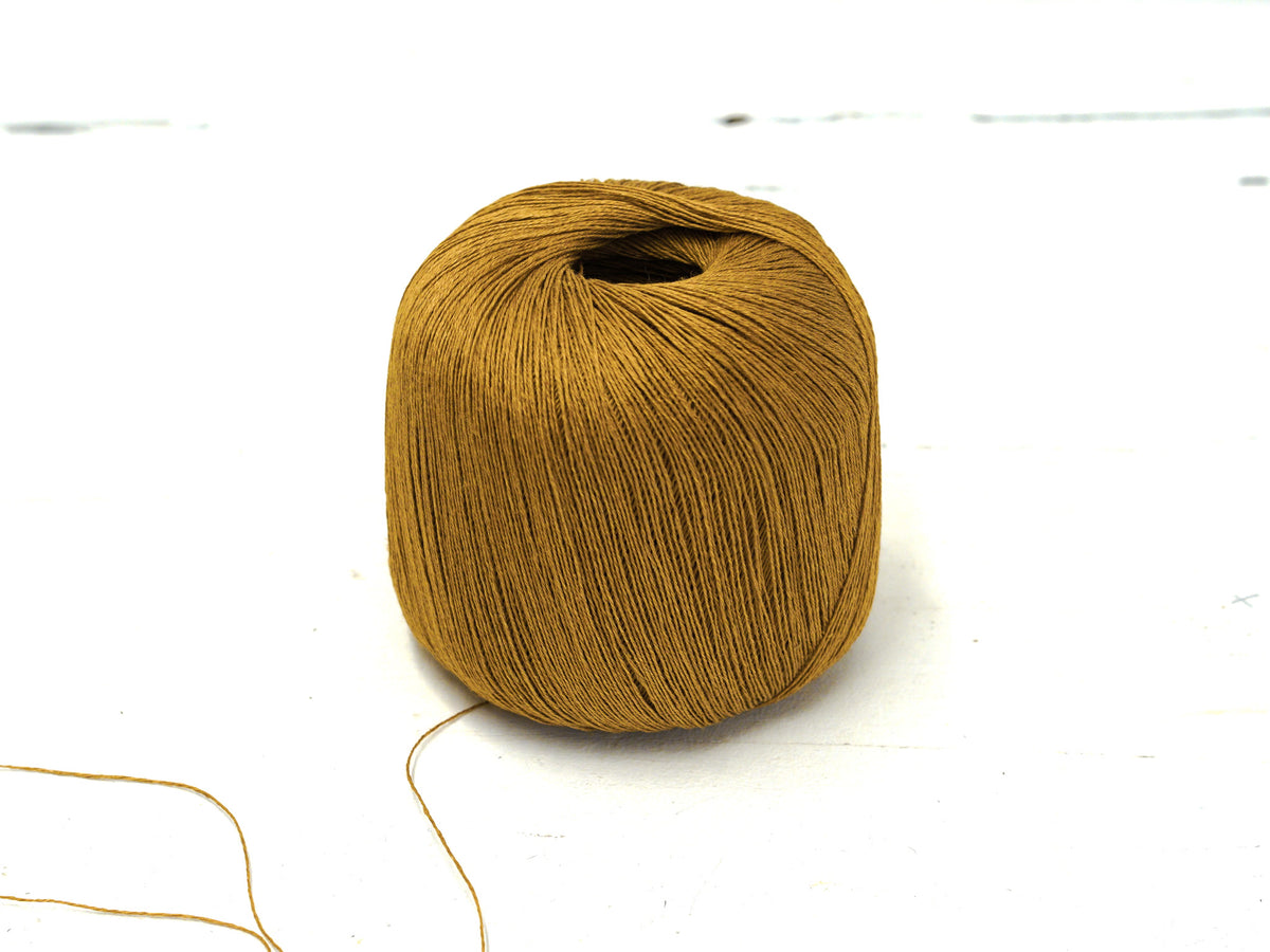 100% Linen Yarn – Golden Mustard - 100g/600m