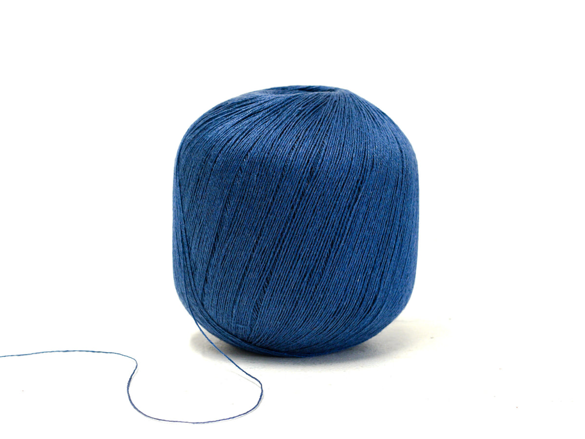 100% linen yarn in Storm blue color 100g/600m.