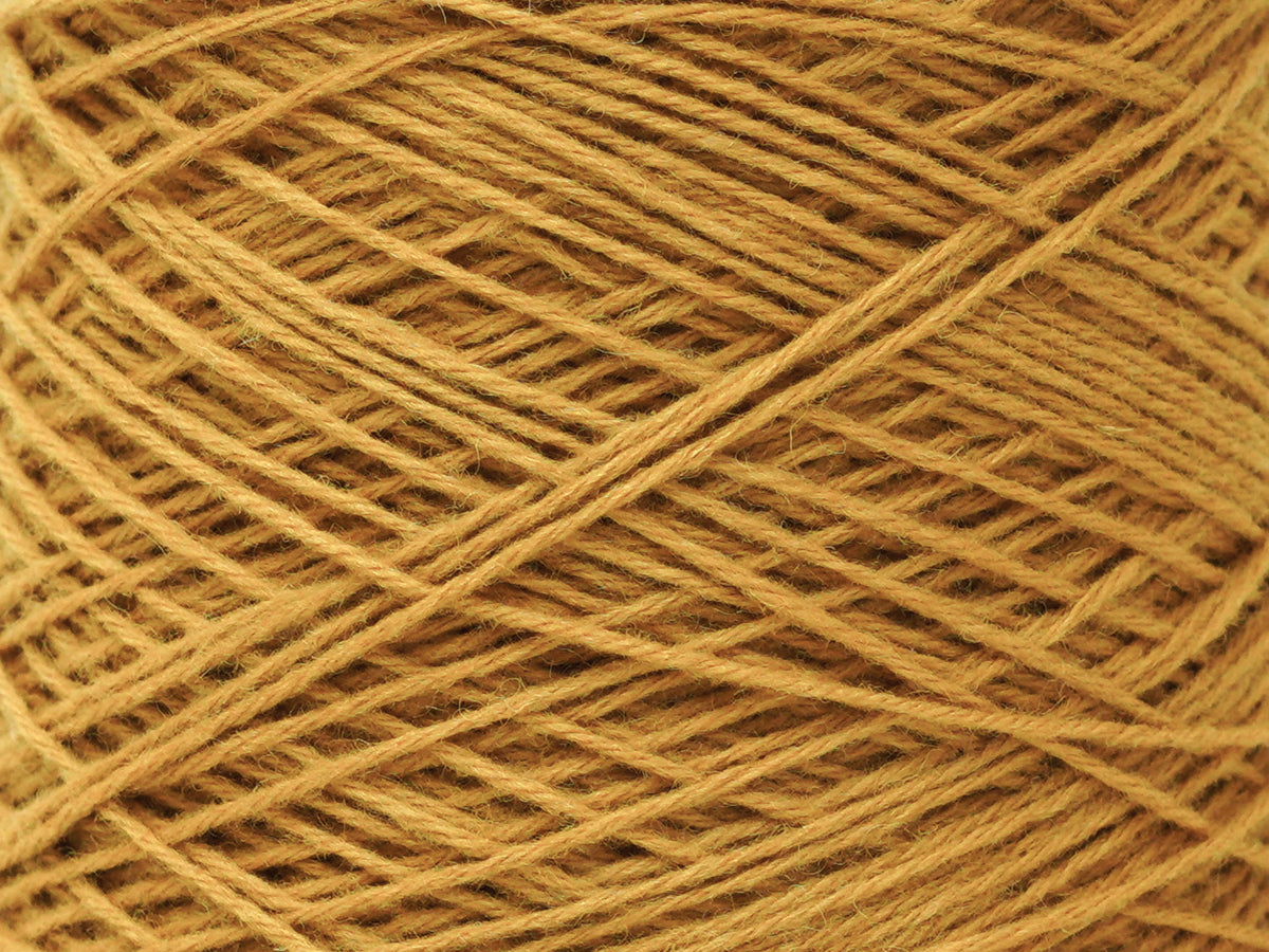 Golden Mustard color wool yarn in cone - 88 New