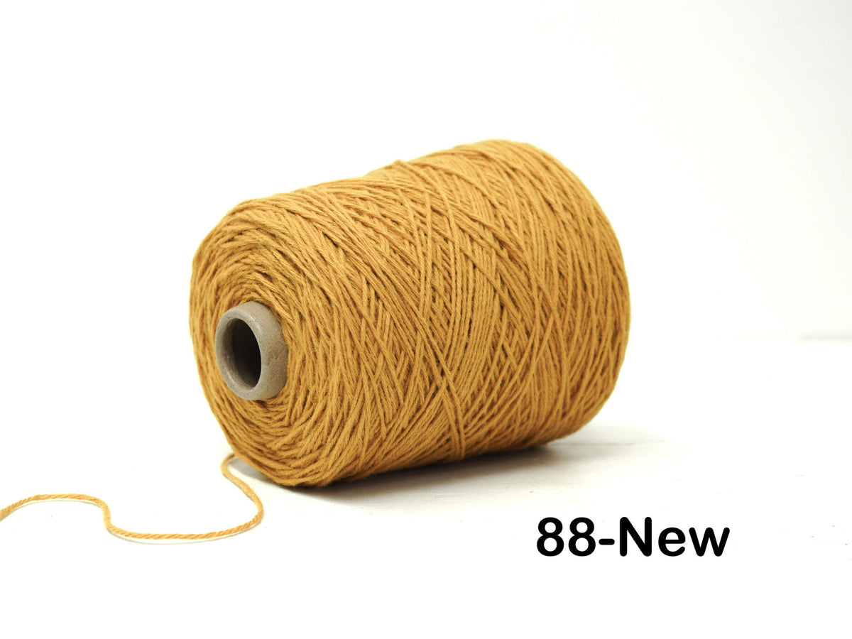 Golden Mustard color wool yarn in cone - 88 New