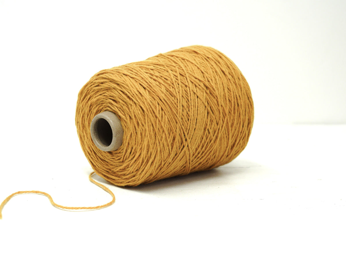Golden Mustard color wool yarn in cone - 88 New