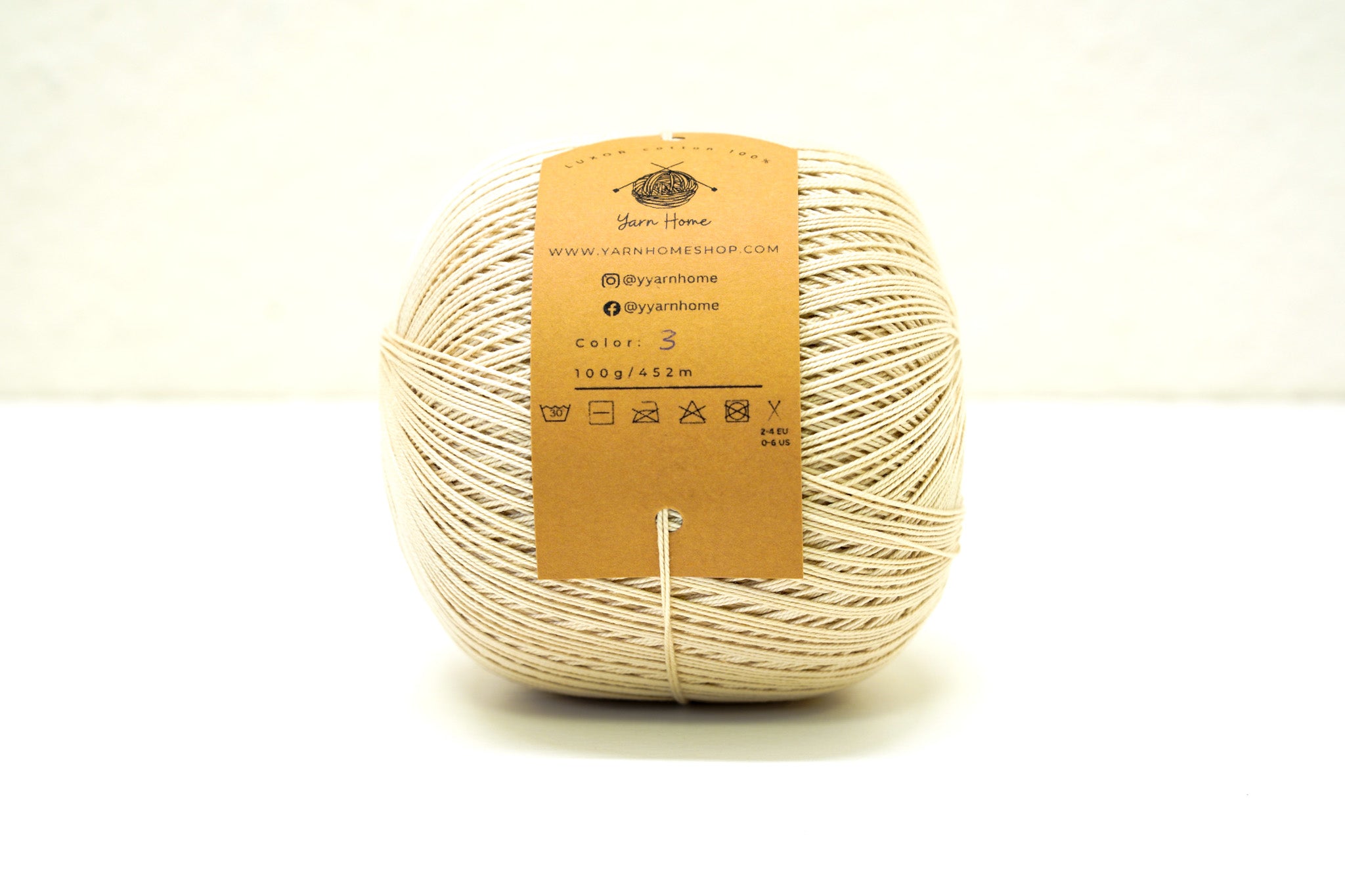 Beige color mercerised cotton 100g/452m
