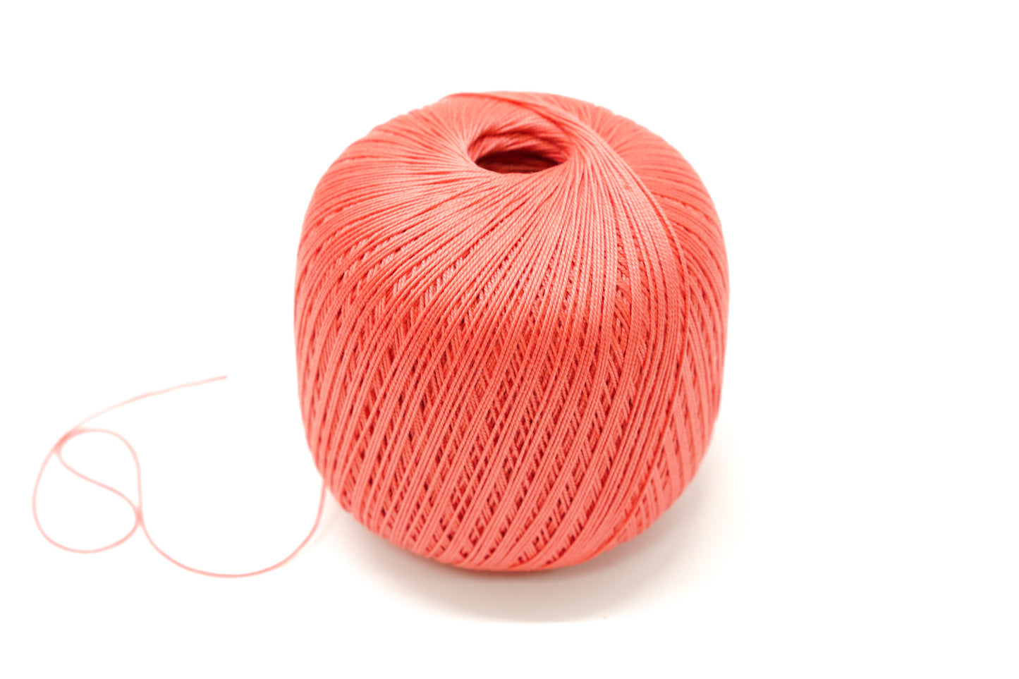 Coral color mercerised cotton 100g/452m