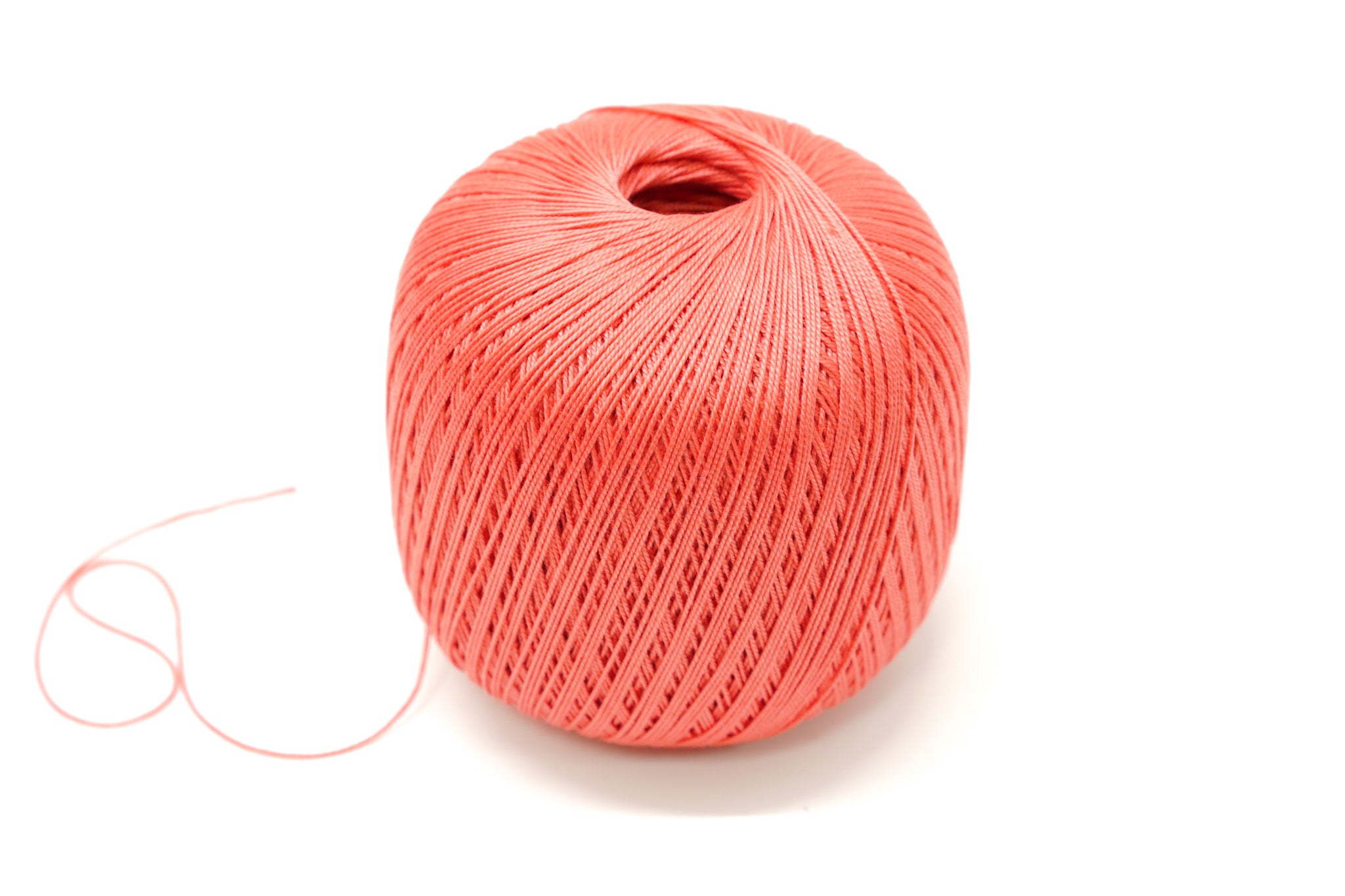 Coral color mercerised cotton 100g/452m