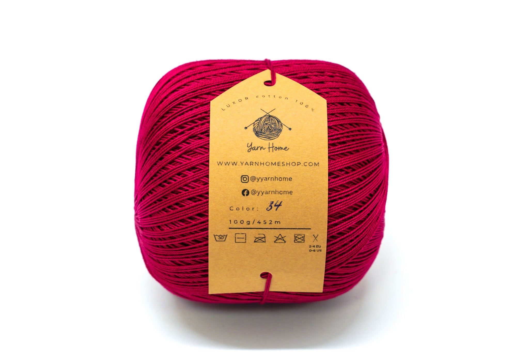 Burgunderrote merzerisierte Baumwolle 100g/452m