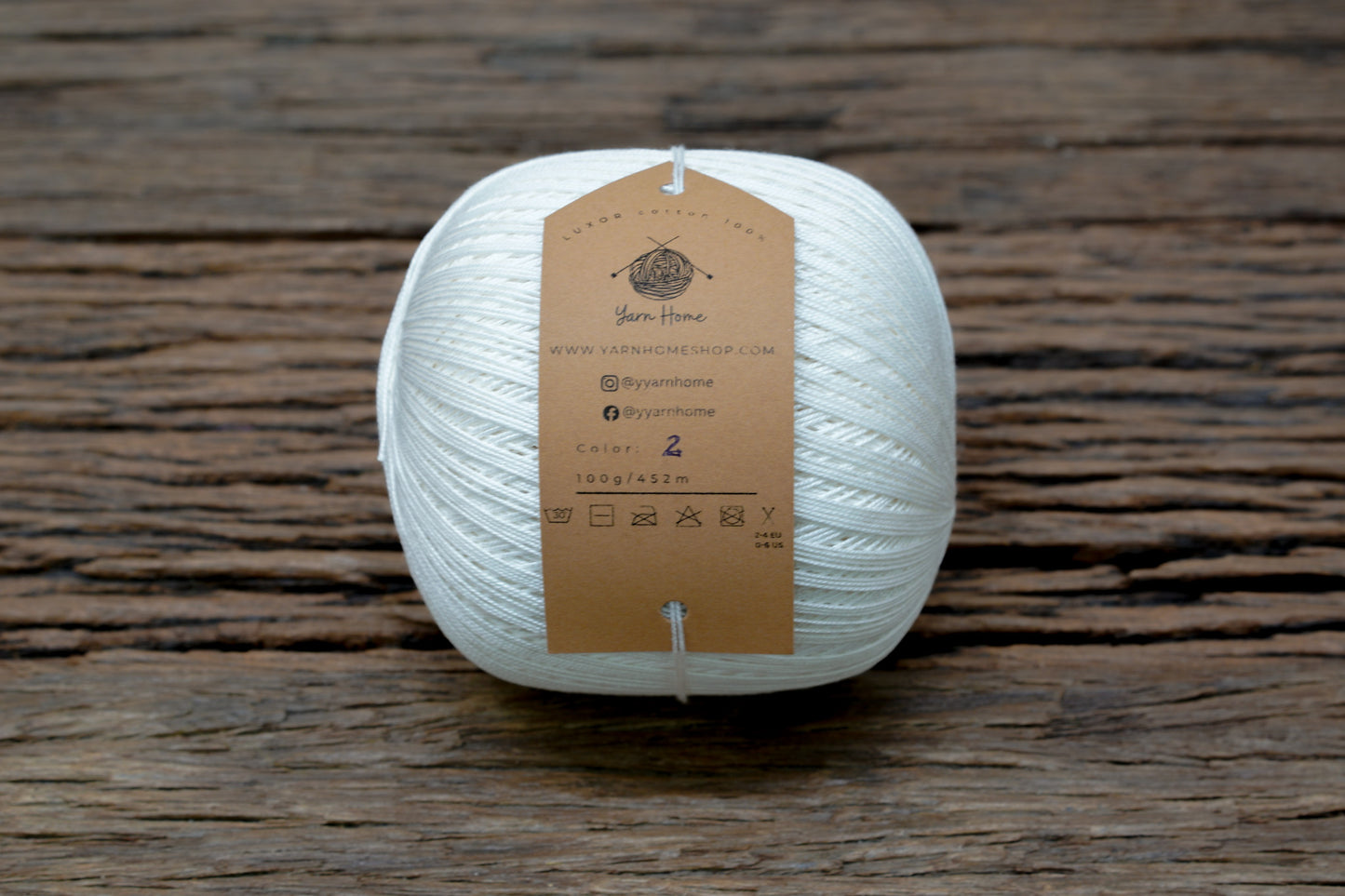 Milk white color mercerised cotton 100g/452m