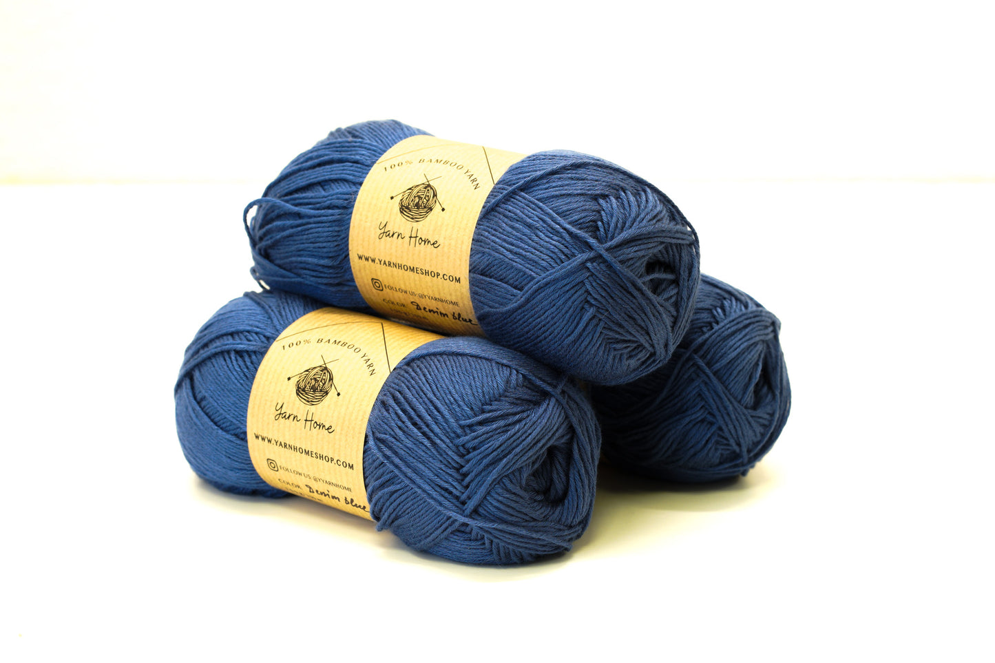 Denim blue bamboo lace yarn