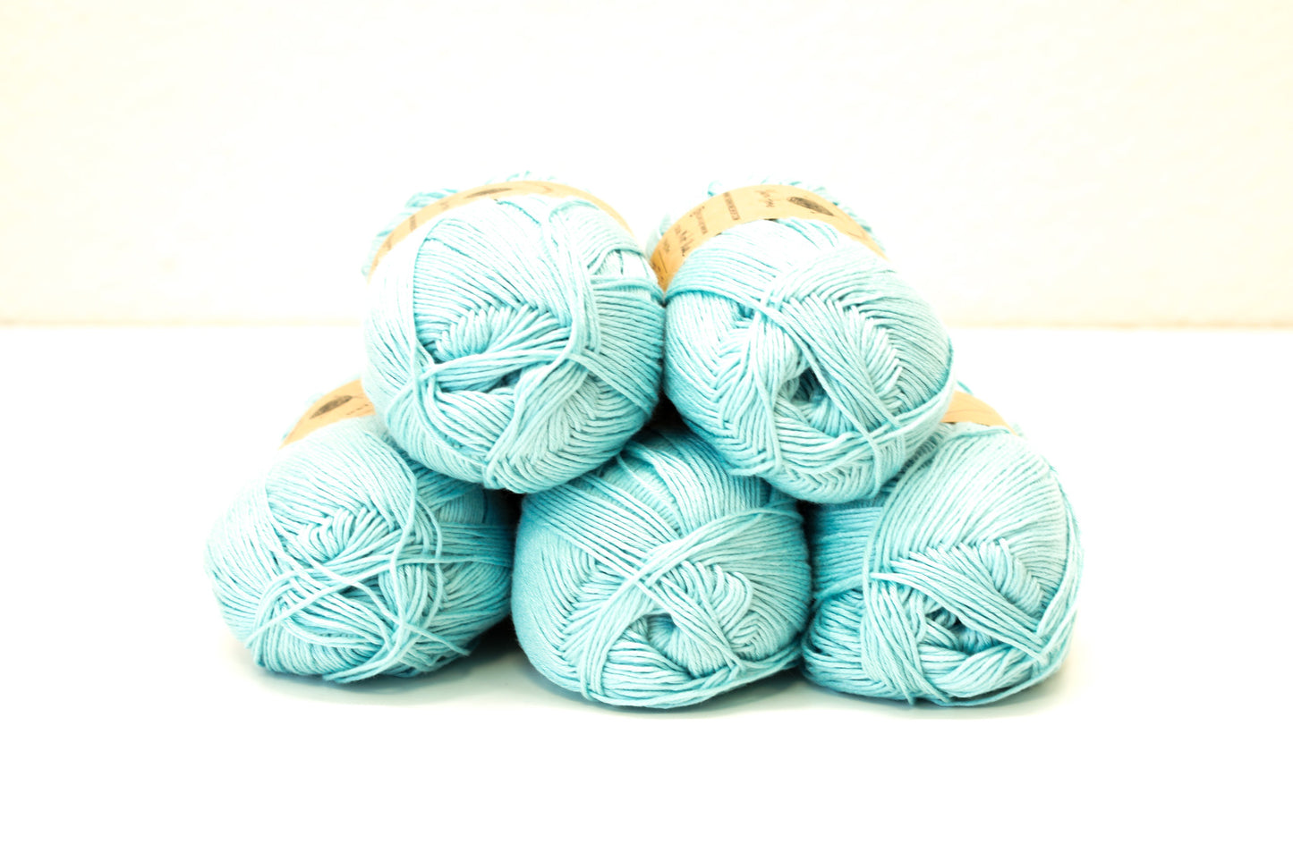 Mint blue bamboo yarn for baby crafts
