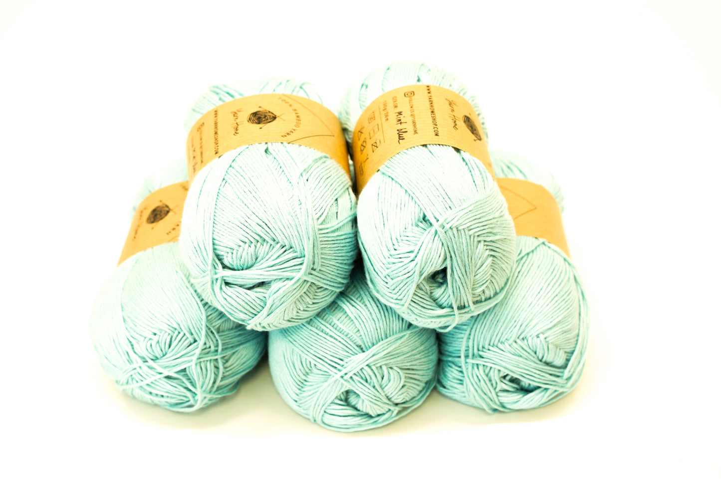 Mint blue bamboo yarn for baby crafts