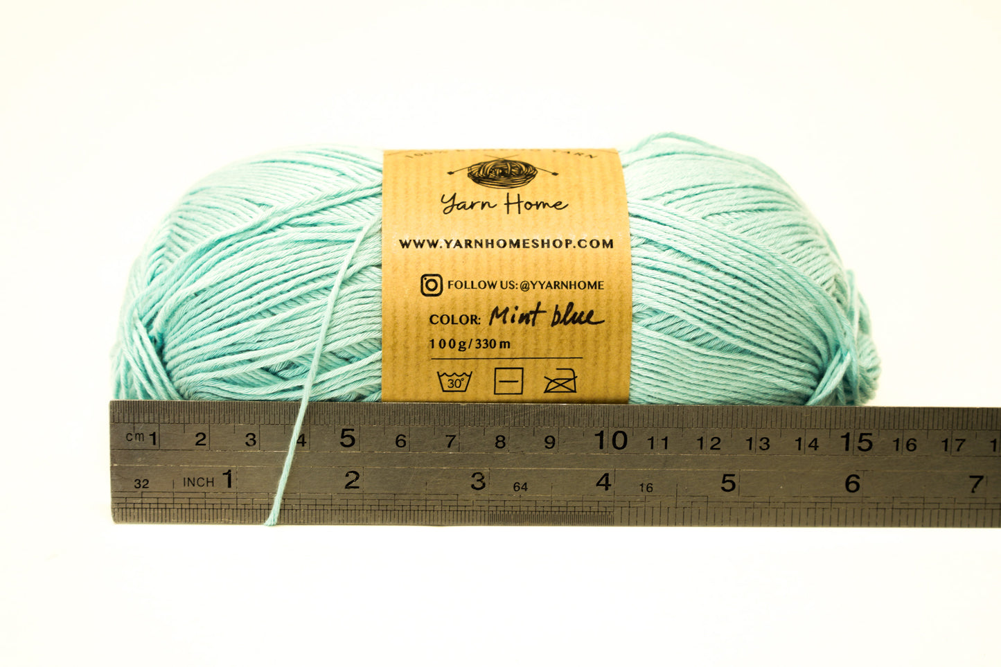 Mint blue bamboo yarn for baby crafts