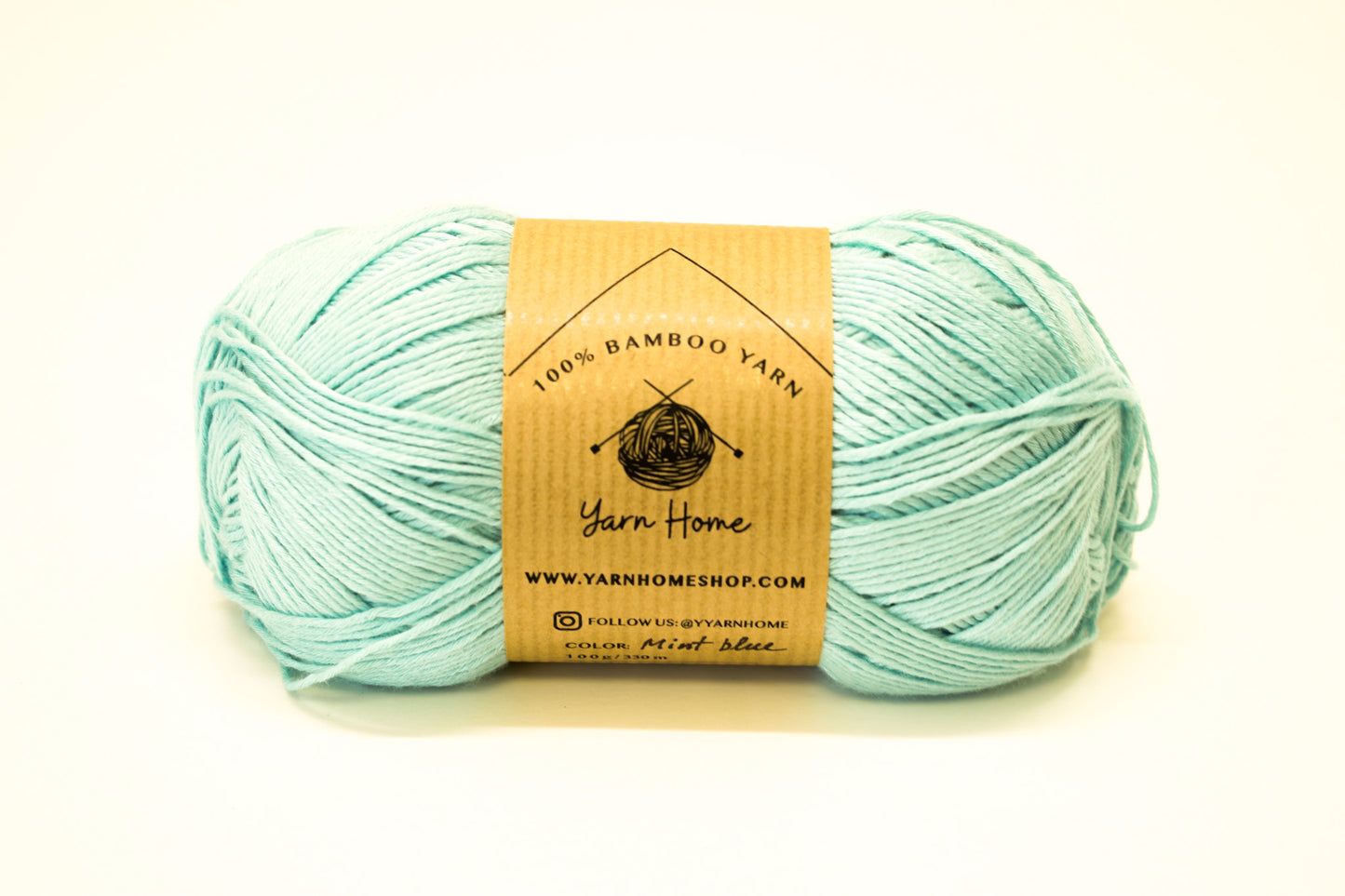 Mint blue bamboo yarn for baby crafts