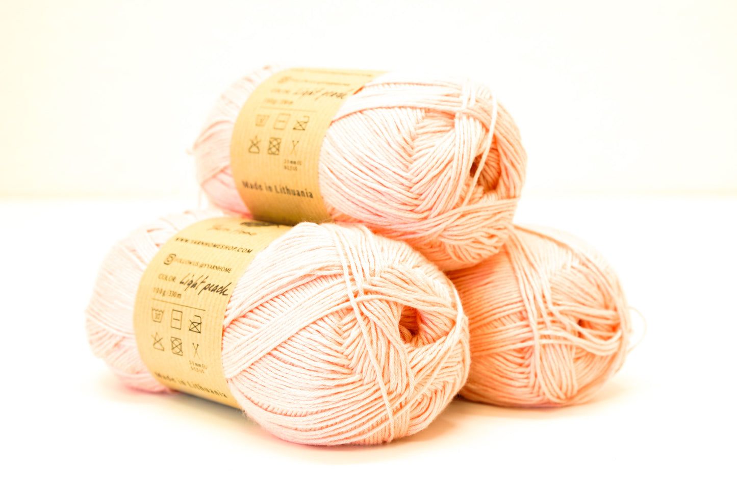 Light peach color bamboo yarn