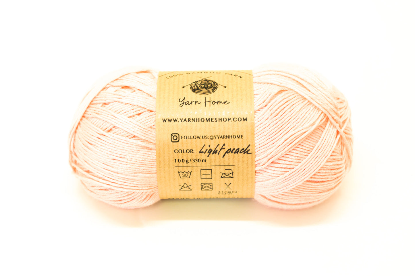Light peach color bamboo yarn