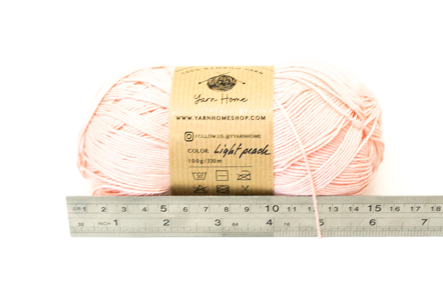 Light peach color bamboo yarn