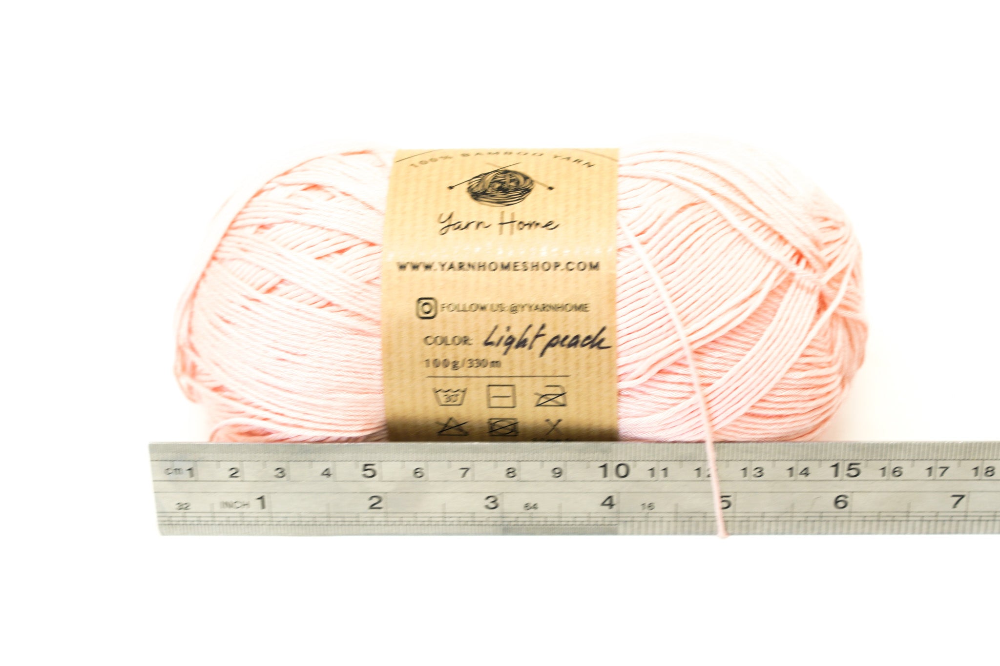 Light peach color bamboo yarn